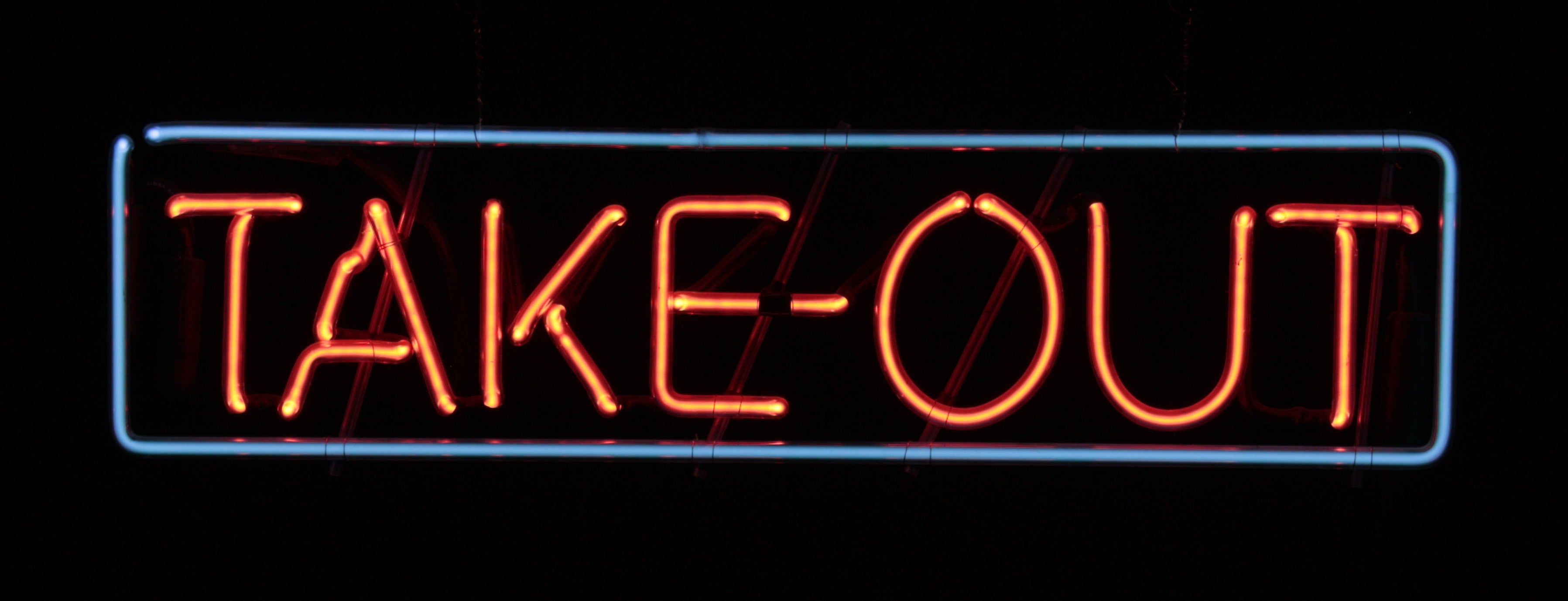 TAKE OUT neon sign