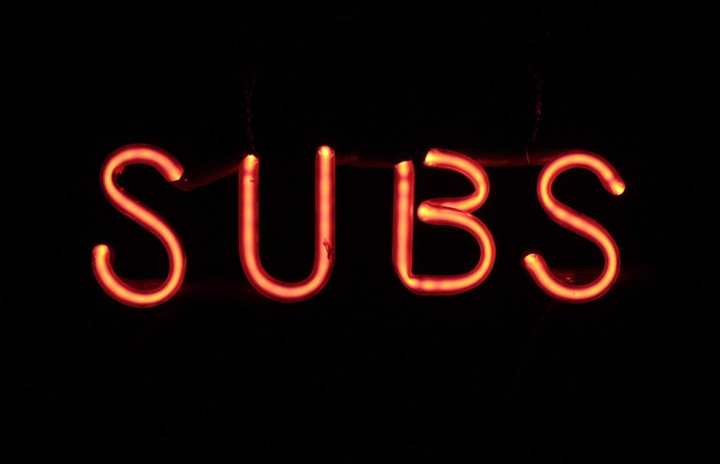 SUBS neon sign
