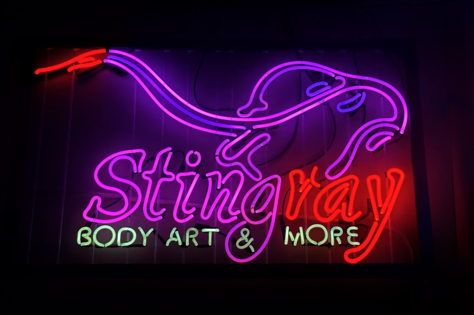 STING RAY BODY ART neon sign