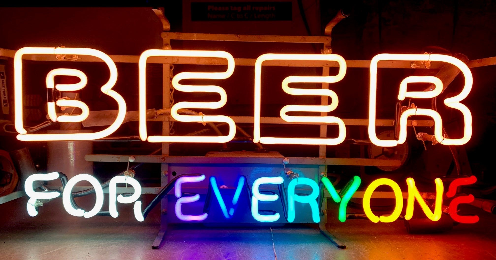 BEER FOR EVERYONE neon sign