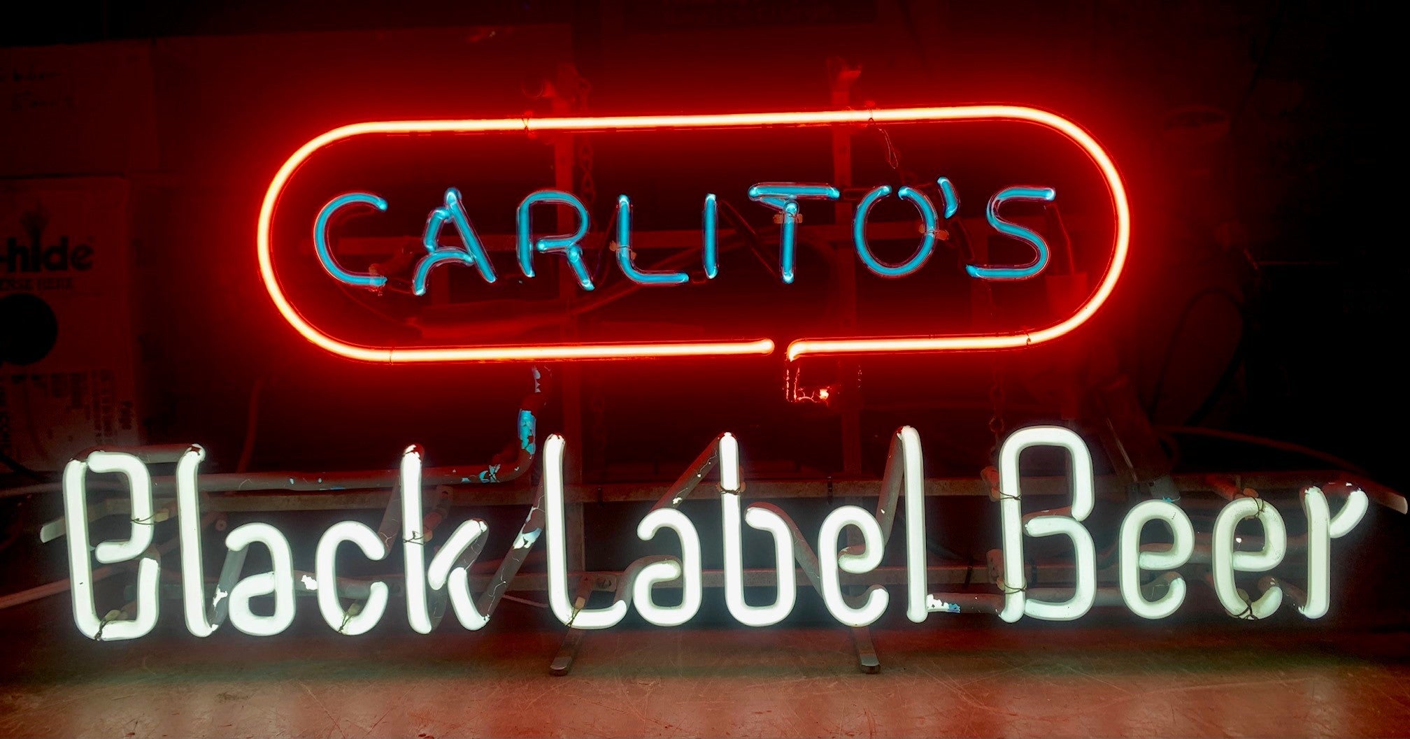 CARLITO'S BLACK LABEL BEER neon sign