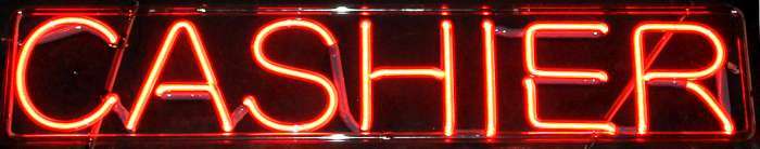 CASHIER neon sign