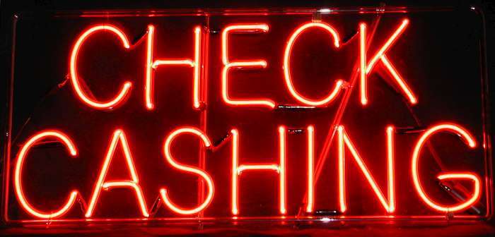 CHECK CASHING neon sign