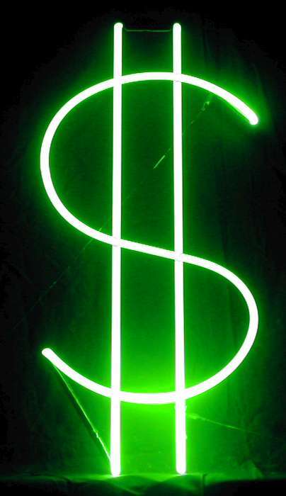 DOLLAR SIGN neon sign