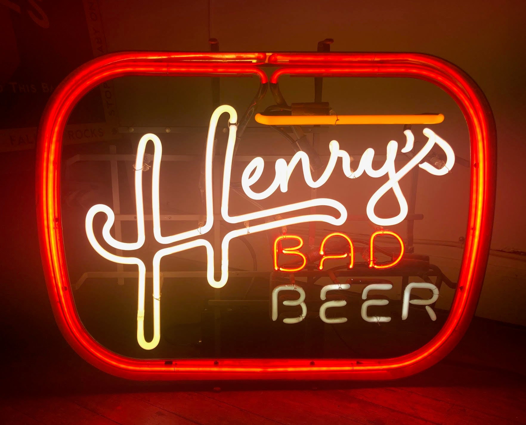 HENRY'S BAD BEER neon sign