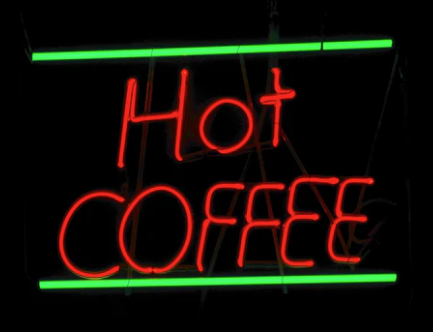 HOT COFFEE neon sign