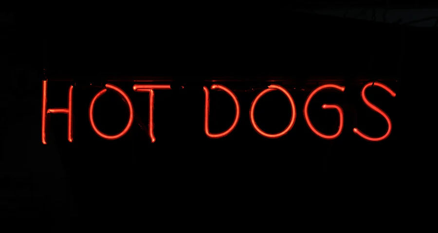 HOT DOGS neon sign