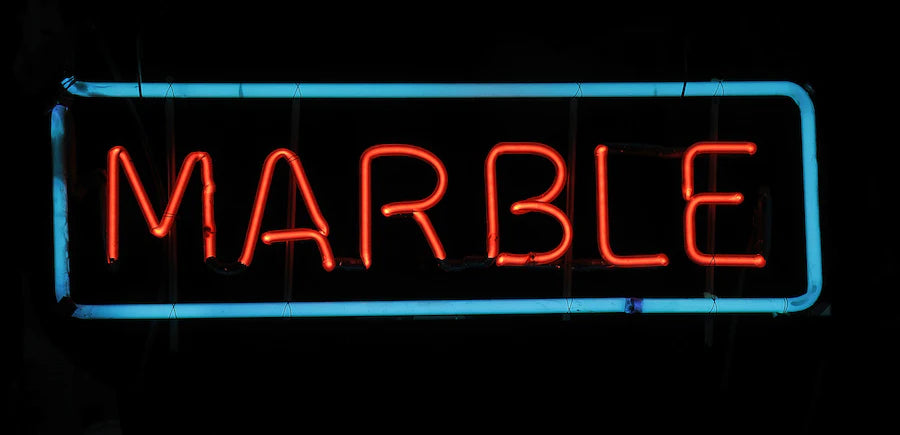 MARBLE neon sign