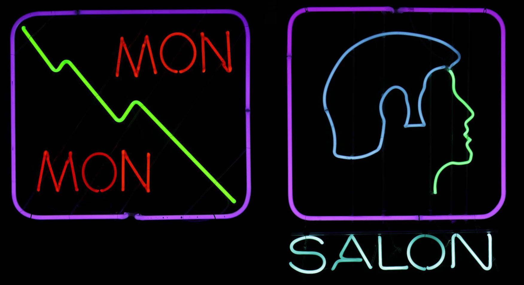 MON MON SALON neon sign