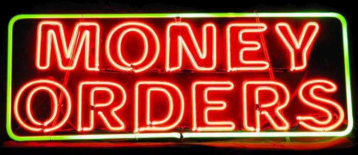 MONEY ORDERS neon sign