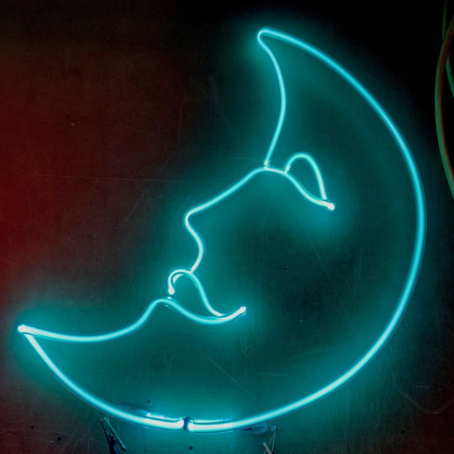 MOON WITH FACE neon sign