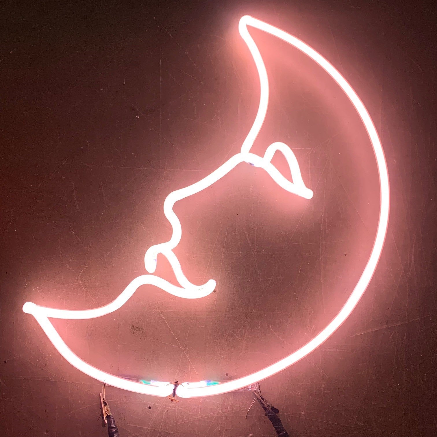 MOON WITH FACE neon sign