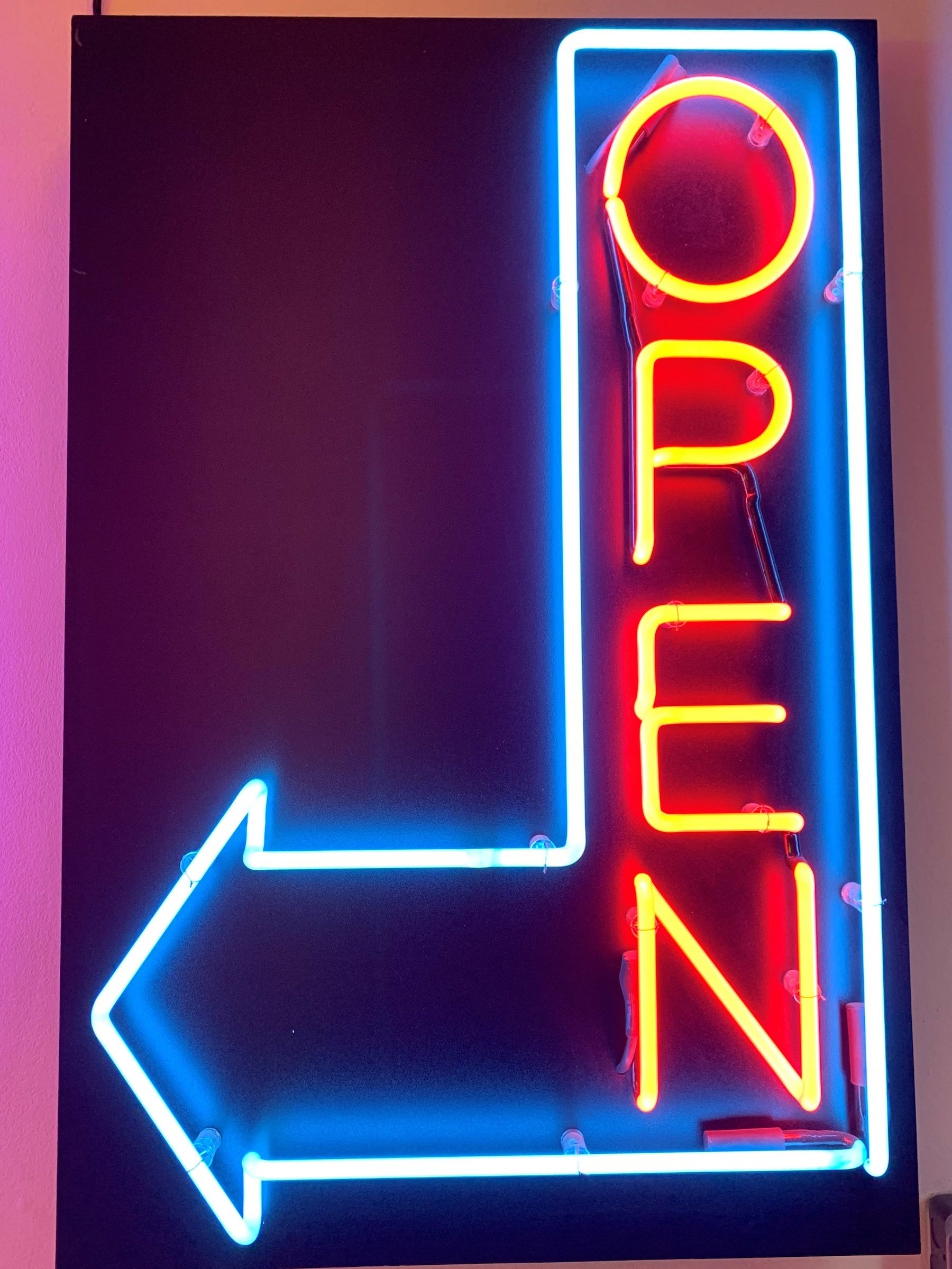 OPEN neon sign