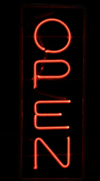 OPEN neon sign