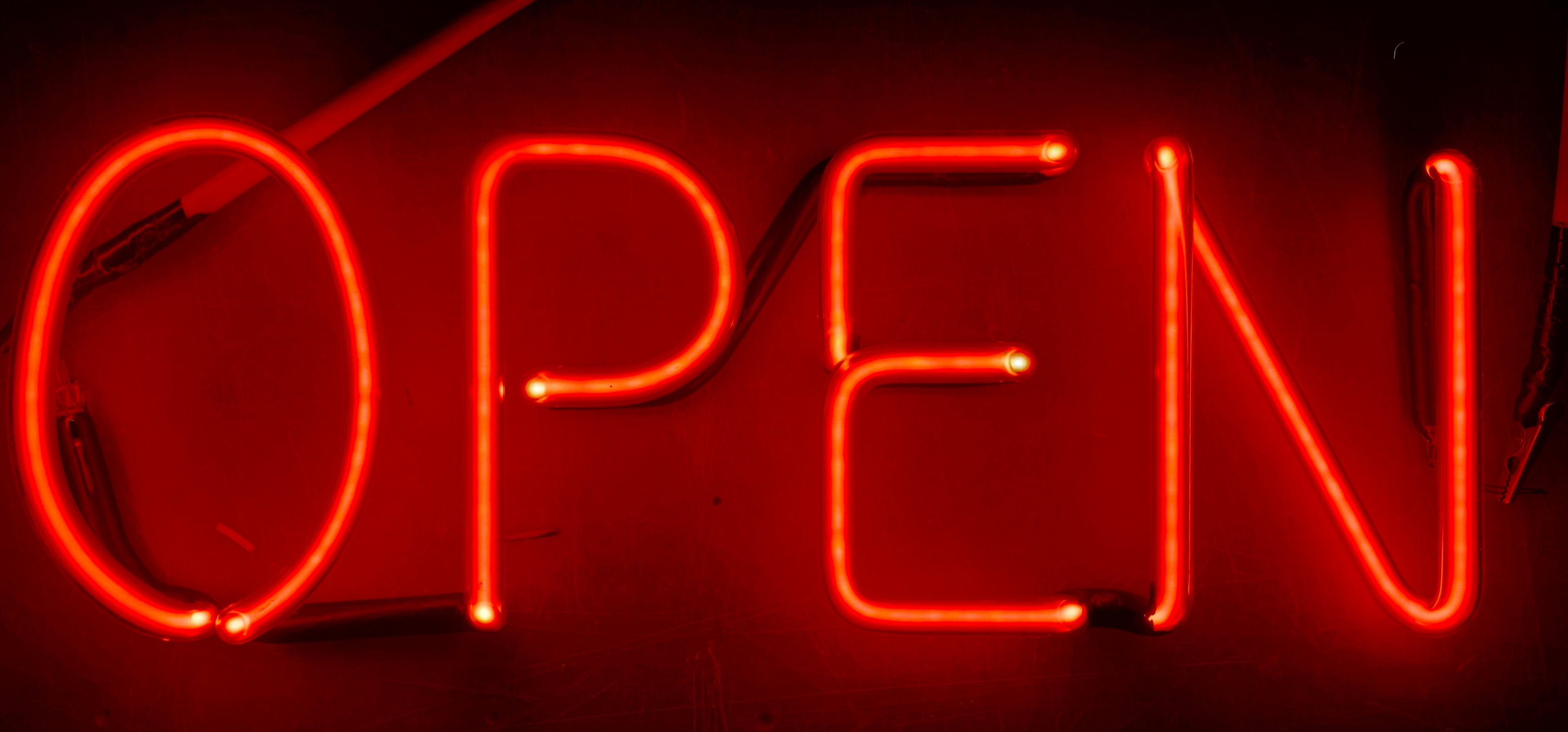 OPEN neon sign