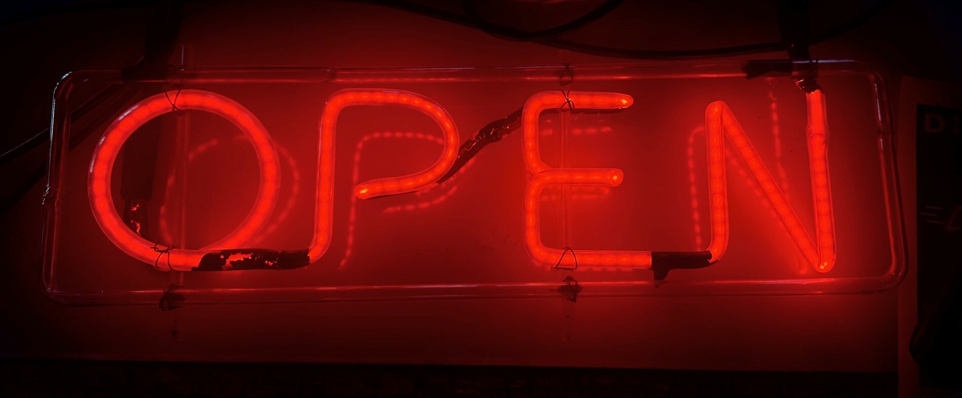 OPEN neon sign