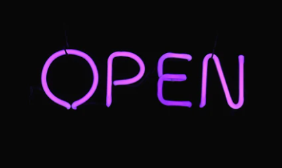 OPEN neon sign