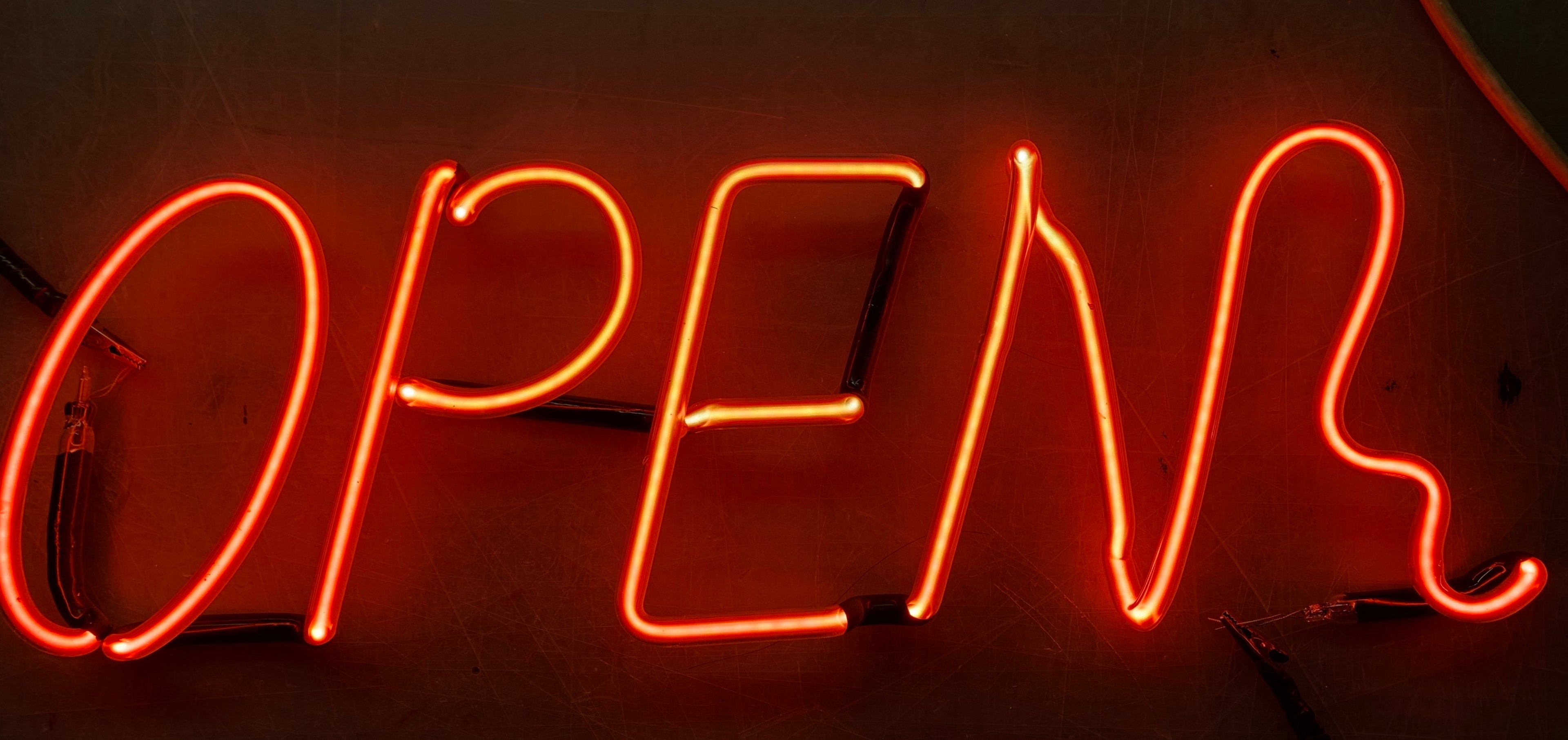 OPEN neon sign