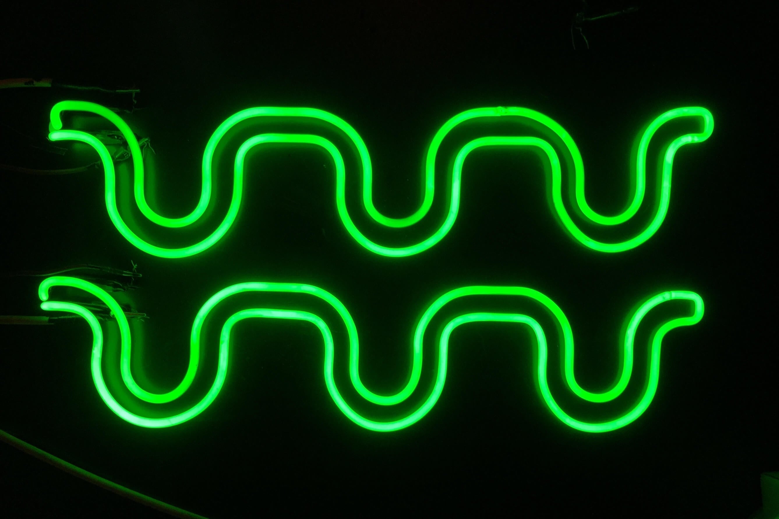 GREEN DOUBLE SQUIGGLES PAIR neon sign