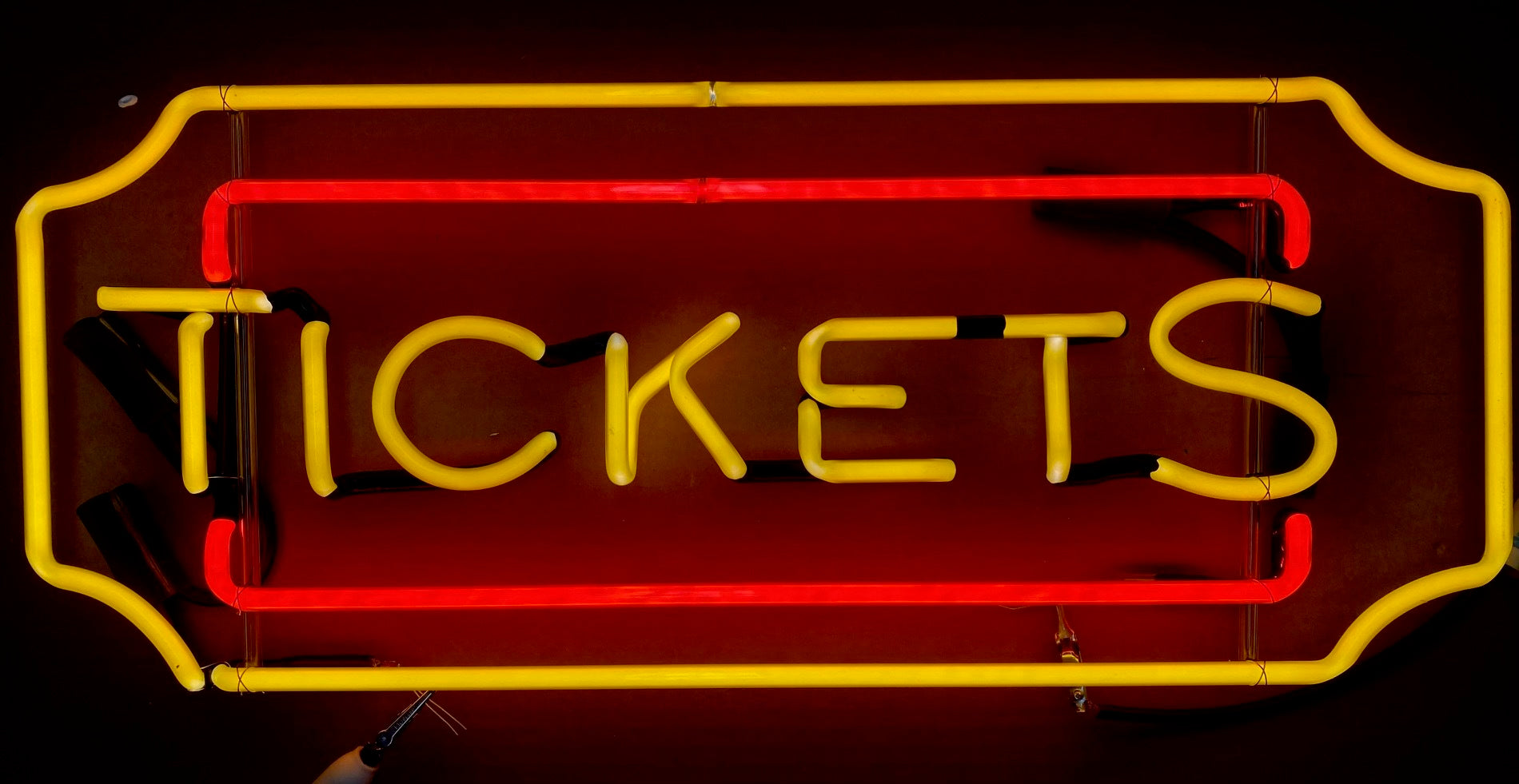 TICKETS neon sign
