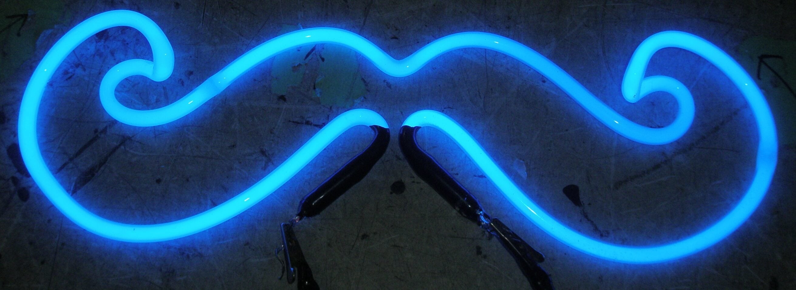 TWIRLED MOUSTACHE neon sign