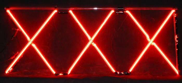 XXX neon sign