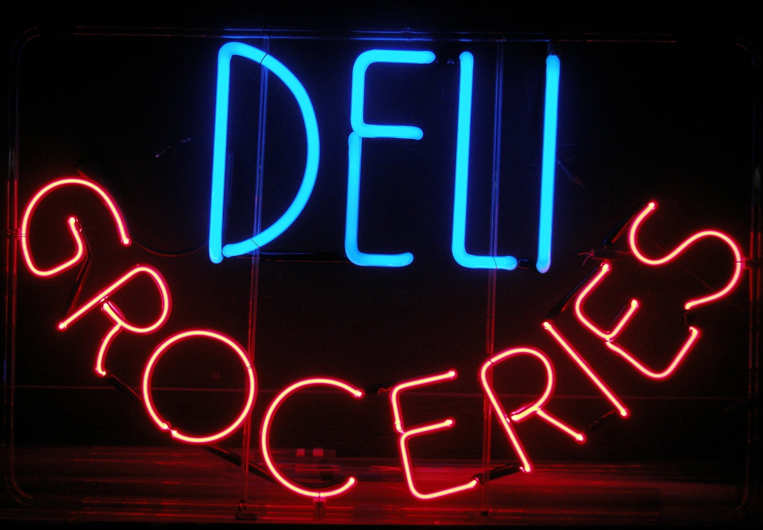 DELI GROCERIES neon sign