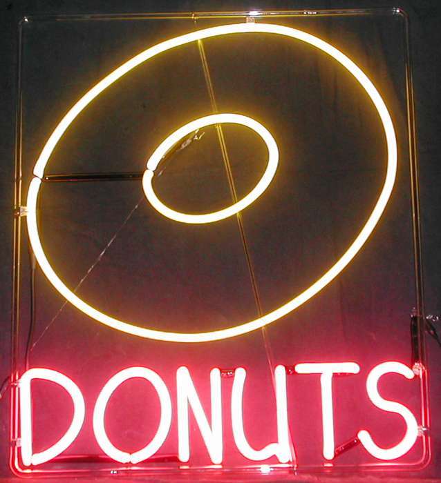 DONUTS neon sign