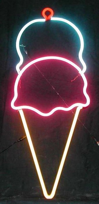 DOUBLE SCOOP ICE CREAM neon sign