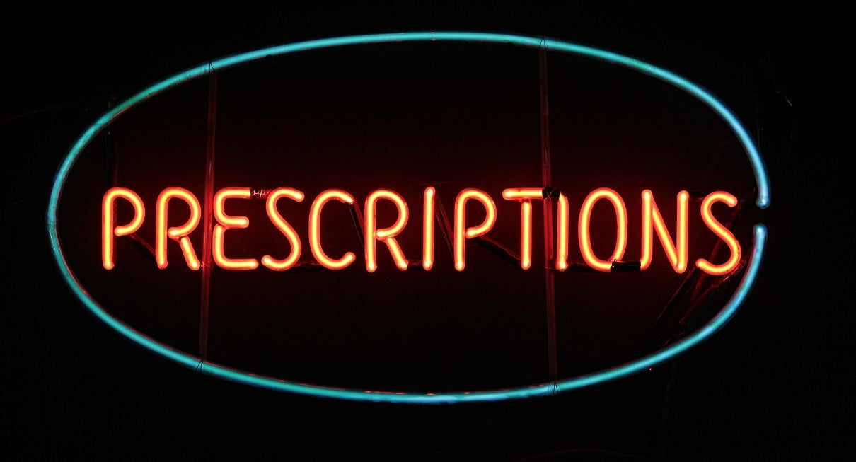 PRESCRIPTIONS neon sign