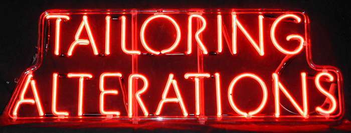 TAILORING ALTERATIONS neon sign